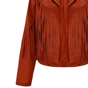 Low MOQ American Western Brown Suede Leather <b>Jacket</b> Front <b>Fringe</b> Tassels Customizable Men's Winter Outdoor Activities <b>Jacket</b> - Product Image 5