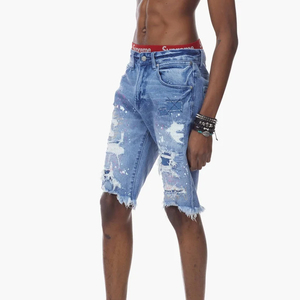 New Style Breathable Printed <b>Men's</b> Casual Denim Shorts Top Quality Custom Logo Design <b>Men</b> Denim Shorts - Product Image 5