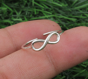 925 Sterling <b>Silver</b> Minimalist Adjustable Dainty Open <b>Band</b> Thin Stackable <b>Wedding</b> Ring for Women Jewelry Gift - Product Image 5