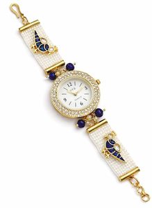 Brazalete de Moda Chapado en Oro Vintage con Cristales Certificados, Diseño Floral con Engaste de Garras, Joyería para Mujer, Reloj de Pulsera, Regalo para Chicas - Product Image 2