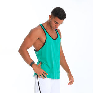 Opciones de Tallas Grandes Disponibles, Camiseta sin Mangas de Color Sólido, Personalizable, Elástica y Transpirable para Gimnasio y Deportes para Hombre - Product Image 5