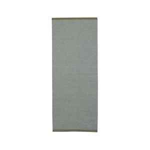 Handwoven Jute Wool Dhurrie Runner <b>Rug</b> <b>Grey</b> & <b>Cream</b> Herringbone Chevron Flat Weave Floor Mat 200x80 cm - Product Image 1