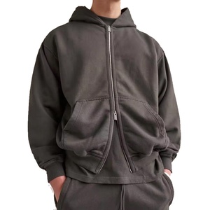 Proveedor Mayorista de Ropa Urbana, Sudaderas Lisas al Por Mayor, Precio Económico, Sudadera Gruesa de Felpa Francesa con Doble Cremallera, 100% Algodón - Product Image 1
