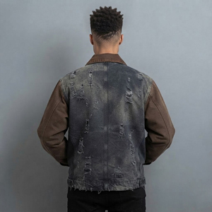 Hot Sale zip Up Regular Cotton <b>Denim</b> <b>jacket</b> for man Vintage washed Streetwear Windproof Washed <b>Denim</b> Jeans <b>Jacket</b> For men's - Product Image 6