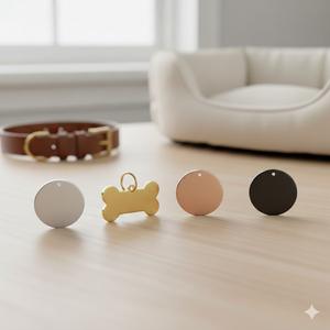 Nouveauté : Plaques d'identification personnalisées en acier inoxydable pour animaux de compagnie (chats et chiens), vierges, à graver, couleurs variées, prix abordable - Product Image 1