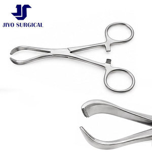 Pince à serviette Lorna Edna non perforante, 5 1/4 pouces, poignée annulaire, acier inoxydable, instrument chirurgical certifié CE ISO - Product Image 1