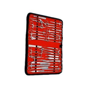 Ensemble d'instruments chirurgicaux en acier inoxydable avec étui à fermeture éclair rouge pour la formation en suture des étudiants en médecine - Product Image 5