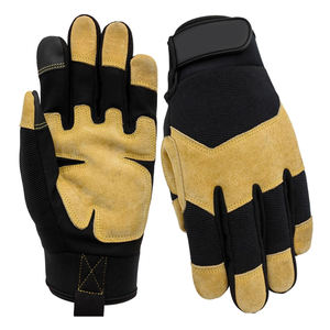 Gants d'hiver pour homme, en cuir de daim, pour la conduite en extérieur, entièrement couvrants, de sécurité, couleur noire, style classique, nouvelle mode - Product Image 1