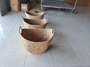 <b>Stackable</b> Water Hyacinth Eco-Friendly Storage <b>Baskets</b> Geometric Shape Modern Style Multifunction Neatening Organizers for - Product Image 3