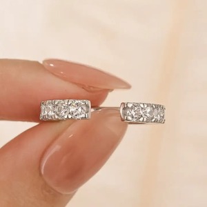 New Design 925 Moissanite Round Cut <b>Open</b> Women's Wedding Band Sterling Silver White Gold Plated 1.4 Carat <b>Ring</b> - Product Image 3