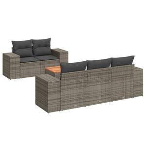 Conjunto de Sofá Modular de Jardín en Ratán Sintético Gris, Capacidad para 6 Personas - Product Image 2