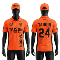 Maillot de fléchettes pour hommes 160 GSM en polyester premium, anti-humidité, orange avec empiècements noirs, impression par sublimation, logo personnalisé, coupe respirante