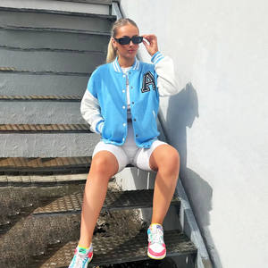 Veste universitaire tendance pour femme, style varié, manches longues, décontractée, couleur personnalisable, chaude pour l'automne, avec logo - Product Image 6