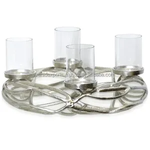 Portavelas de hierro pulido brillante para interiores de hoteles para decoración elegante Portavelas de metal Diseño Nueva tendencia - Product Image 6