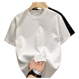 T-shirt Homme Streetwear Luxe Personnalisable en Coton avec Strass – Coupe Oversize – Nouvelle Collection – Vente Flash - Product Image 2