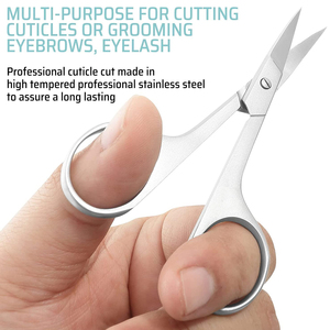 Tijeras de Manicura de Acero Inoxidable Curvadas con Mango de Acero, Punta Extra Fina, Buen Proveedor, Servicio OEM, Crea tu Propio Diseño, Nuevo Producto - Product Image 4