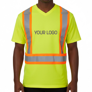 T-shirt de sécurité pour mécanicien, logo personnalisé, t-shirt de travail réfléchissant, uniforme de travail industriel durable - Product Image 3
