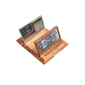 Handmade <b>Wooden</b> Display Stand With Green And Red Panels Modern Freestanding Home Decoration Rectangle Shape - Product Image 6