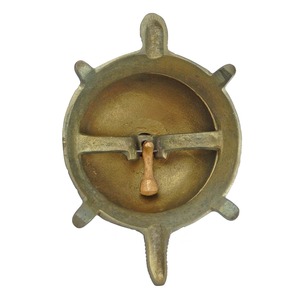 Campana de Servicio Decorativa de Aluminio con Forma de Tortuga Dorada Antigua, Campana de Escritorio con Diseño de Carapa Texturizada - Product Image 6
