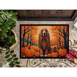 Felpudo Afghan Hound Fall antideslizante lavable pila baja 24H X 36W alfombrilla de entrada para interior y exterior para puerta Delantera hermosas alfombras - Product Image 3