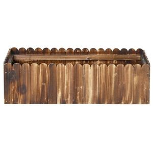 Fioriera da Giardino Grande a Più Livelli 100x40x30 cm con Bordo Ondulato in Legno, Vaso Rialzato per Fiori con Design a Bordo Ondulato in Legno - Product Image 6