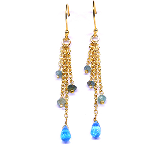 Boucles d'oreilles pendantes plaquées or pour femmes, style bohème, goutte d'eau, cristal, strass, franges, bijoux de fête, boucles d'oreilles en alliage - Product Image 6