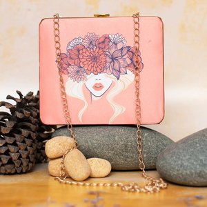 Bolso de Mano con Diseño Floral de Durazno para Mujer, Ideal para Viajes - Product Image 1