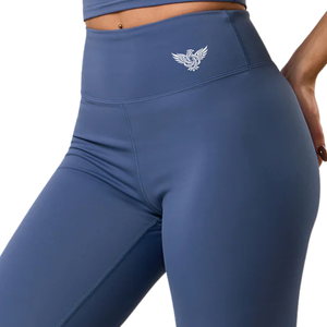 Leggings de fitness pour femmes, taille haute, longueur intégrale, sans couture, extensibles, bleus, confortables pour le yoga, la course à pied et l'entraînement - Product Image 4