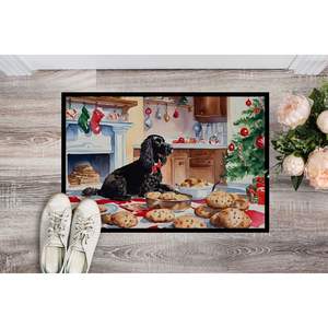 Nouveau paillasson de biscuits de Noël épagneul d'eau américain antidérapant intérieur extérieur 18H X 27W tapis pour entrée lavable pile basse - Product Image 2