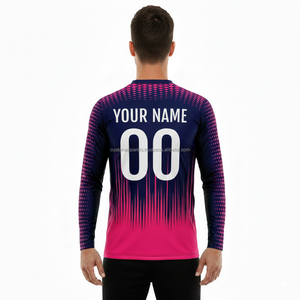 T-shirt décontracté à manches longues pour homme personnalisé avec logo sur le devant, tissu jersey respirant écologique 220g - Product Image 4