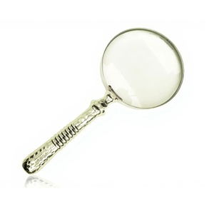 Loupe de poche en aluminium massif nickelé avec lentille grossissante pour la lecture, le soudage, les bijoux, les cartes, la décoration, les cadeaux - Product Image 1