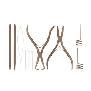 Kit d'extensions capillaires micro-liens en acier inoxydable personnalisé avec pinces de retrait et crochet de tirage professionnel pour micro-liens - Product Image 2