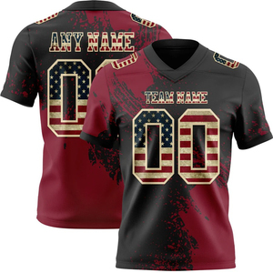 Maillot de football américain unisexe personnalisé, respirant, à séchage rapide, antibactérien, en polyester, uniforme sportif, vêtements d'équipe personnalisés, pas cher - Product Image 2
