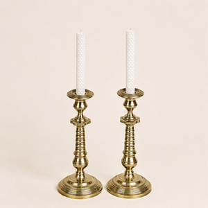 Premium Solid Brass Taper Candle <b>Holder</b> Set Elegant Handcrafted Metal <b>Candlestick</b> For Home Decoration and Formal Event Supplies - Product Image 1