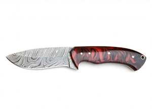 Handcrafted Patterned Steel Drop-<b>Profile</b> Craft <b>Tool</b> Red Resin Handle Executive Display Piece - Product Image 4