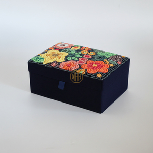 กล่องใส่เครื่องประดับทำมือสุดหรู ประดับลูกปัด ลายดอกไม้ กล่องเก็บของตกแต่ง กล่องของขวัญ NOORIMS AKBAR HANDICRAFTS 1-3L - Product Image 1