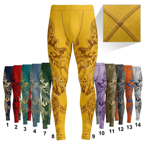 Men's Apparel Slim Fitted Compression Leggings High Elastic Tights Running Gym Workout Custom Printed Design Whole Sale <b>Pants</b> - Product Image 1