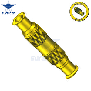 Adaptador de Transferencia Quirúrgico de Acero Inoxidable con Conexión Luer Lock de 3 cm / 1-1/4 Pulgadas, Acabado Dorado, para Jeringas y Liposucción - Product Image 3