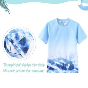 เสื้อว่ายน้ำผู้ชาย ป้องกันแสงแดด ผ้าถักลาย 3 มิติ แห้งเร็ว ระบายอากาศได้ดี พิมพ์ลายแบบซับลิเมชั่น เสื้อยืด 100% - Product Image 3