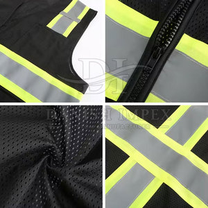เสื้อกั๊กนิรภัยสำหรับผู้ชายเสื้อกั๊กทำงานสีทึบ - Product Image 4