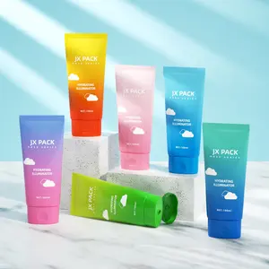 Capuchon en plastique transparent vide de 100ml, emballage de tubes souples de crème de lavage de visage pour les cosmétiques