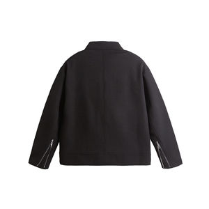 Chaqueta de Hombre con Textura de Sarga, de Alta Calidad, Personalizada, a la Moda, Casual, con Logotipo Bordado, Diseño de Manga Larga con Corte Moderno - Product Image 4