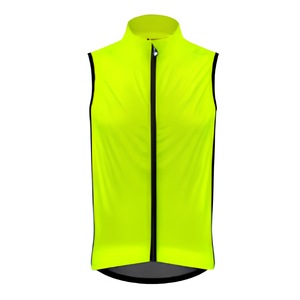 Gilet de cyclisme réfléchissant haute visibilité, imperméable, coupe-vent, léger, respirant, pliable, avec fermeture éclair, en maille, 100% polyester - Product Image 1