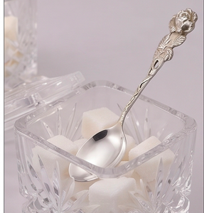 Cuillère à miroir sculptée en forme de rose, finition polie miroir, bol antique à poignée brossée, en acier inoxydable, pour restaurant, fête et événement - Product Image 5