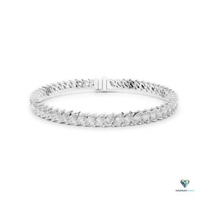 8.40 CT White <b>Gold</b> Marquise Lab Grown Diamond Bracelet in 18K <b>Solid</b> <b>Gold</b>, 7 Inch Statement Tennis Bracelet - Product Image 1