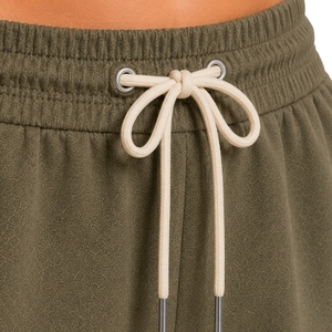 Olive Green Womens <b>Athletic</b> Running Shorts With Contrast Piping Elastic Drawstring Waist Customized Logo Gym Workout Fitness - Product Image 5