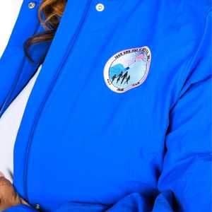 Veste coupe-vent Jack and Jill pour femme, bleue, veste d'extérieur avec logo brodé, légère, fermeture éclair - Product Image 4