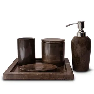 Stone Era Luxury Marble <b>Bathroom</b> <b>Set</b> Eco-Friendly Modern <b>Accessories</b> Kit Stone Texture Organizer Home Spa Hotel <b>Bathroom</b> - Product Image 3
