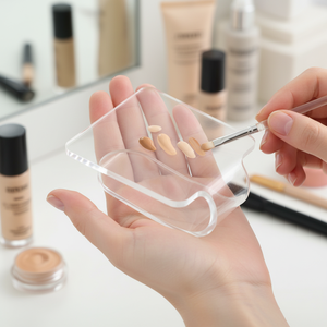 Paleta de Maquillaje Profesional de Acrílico para Salón, Bandeja de Mezcla Portátil para Base, Lápiz Labial y Pigmentos - Product Image 1