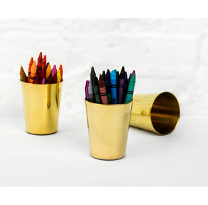Elegant 3 Pieces Pen Pencil Color Holder Brass Cup For School <b>Desk</b> Storage Holder/Cup At Lowest Cost - Product Image 1